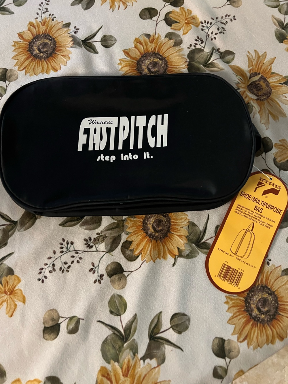 Women’s fast pitch softball shoe bag multipurpose Toppers 13x9x3 new nwt black